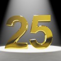 Gold 25th 3d Number Closeup Representing Anniversary Or Birthdays